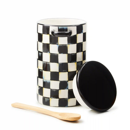 Rosy Check Farmhouse Canisters, Set of 2
