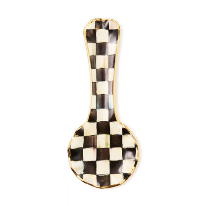 Sterling Check Ceramic Spoon Rest