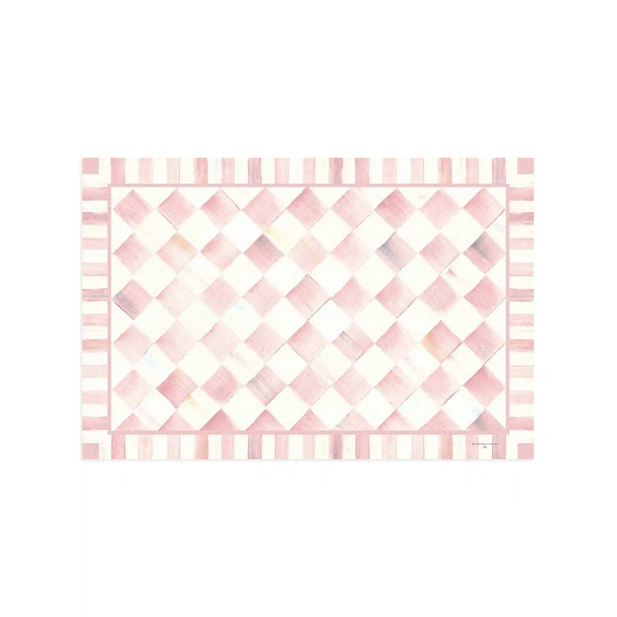 Rosy Check 3' x 5' Floor Mat