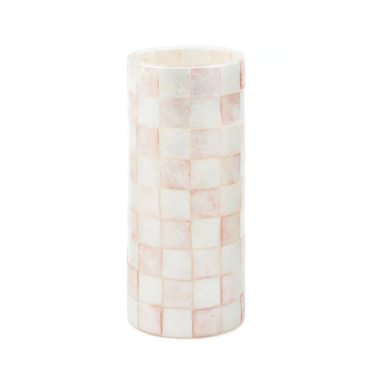 Rosy Check Capiz Small Vase