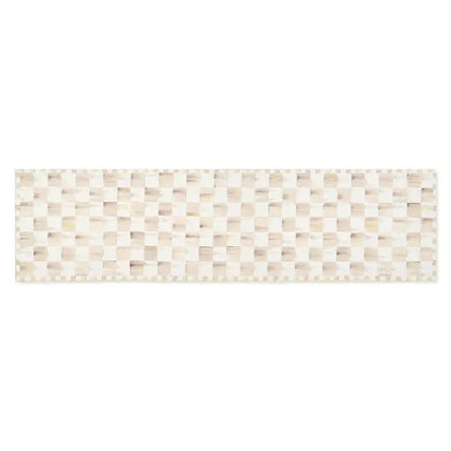 Mocha Checkered 2'6" x 10' Washable Runner