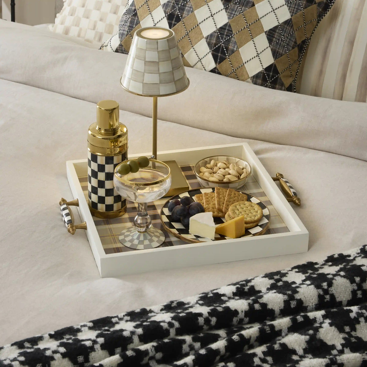 Mocha Tartan Serving Tray