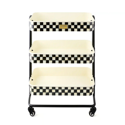 Violet Check 2-Tier Kitchen Cart