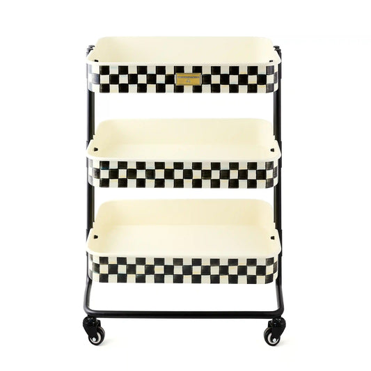 Violet Check 2-Tier Kitchen Cart