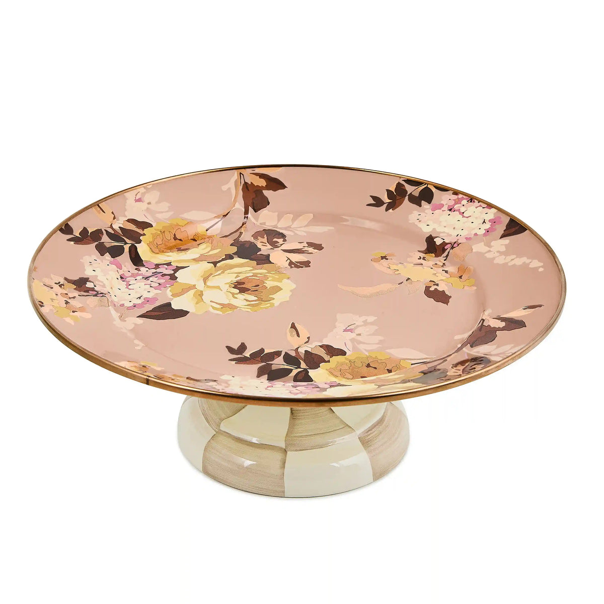 White Flower Market Large Pedestal Platter