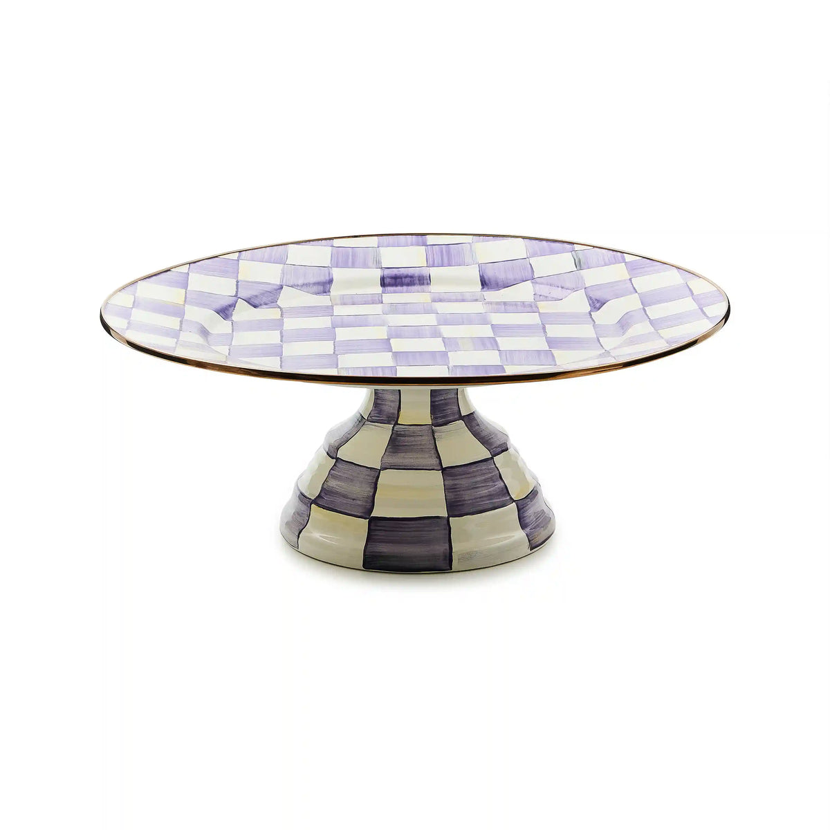 Emerald Check Large Pedestal Platter