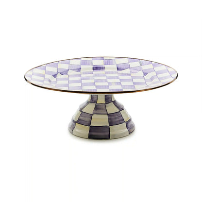 Sterling Check Large Pedestal Platter