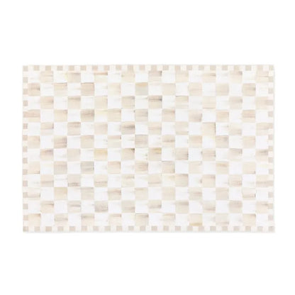 Mocha Checkered 3' x 5' Washable Rug