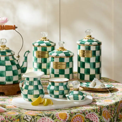 Emerald Check Small Canister
