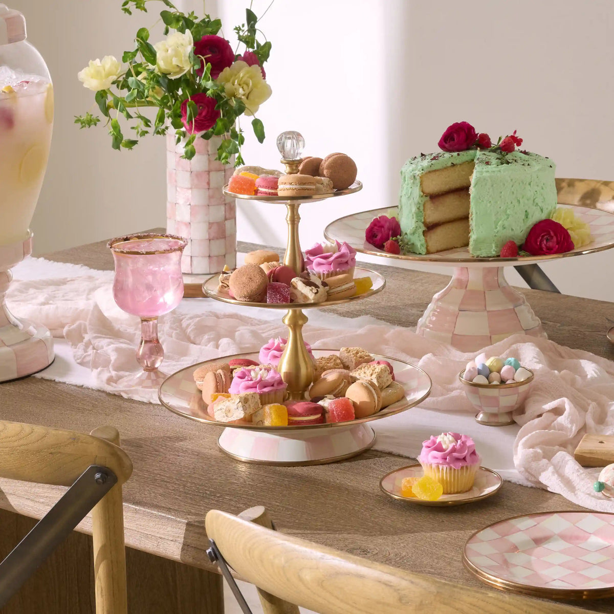 Sterling Check Two Tier Sweet Stand