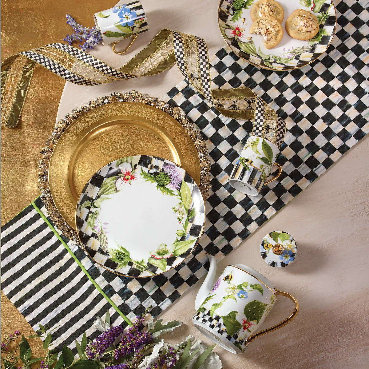 Mocha Check Table Runner