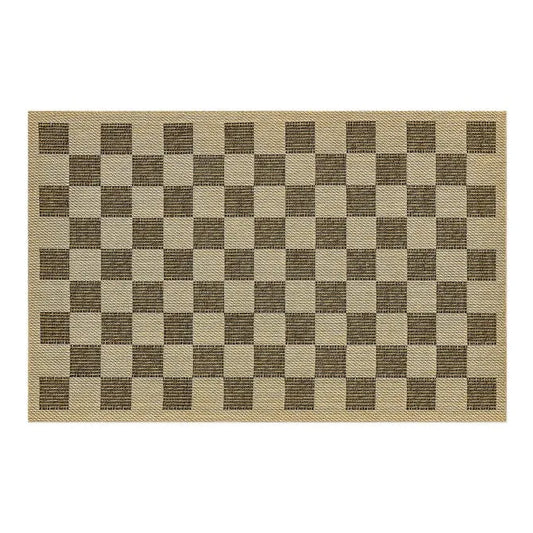 Black Check 3' x 5' Indoor/Outdoor Rug