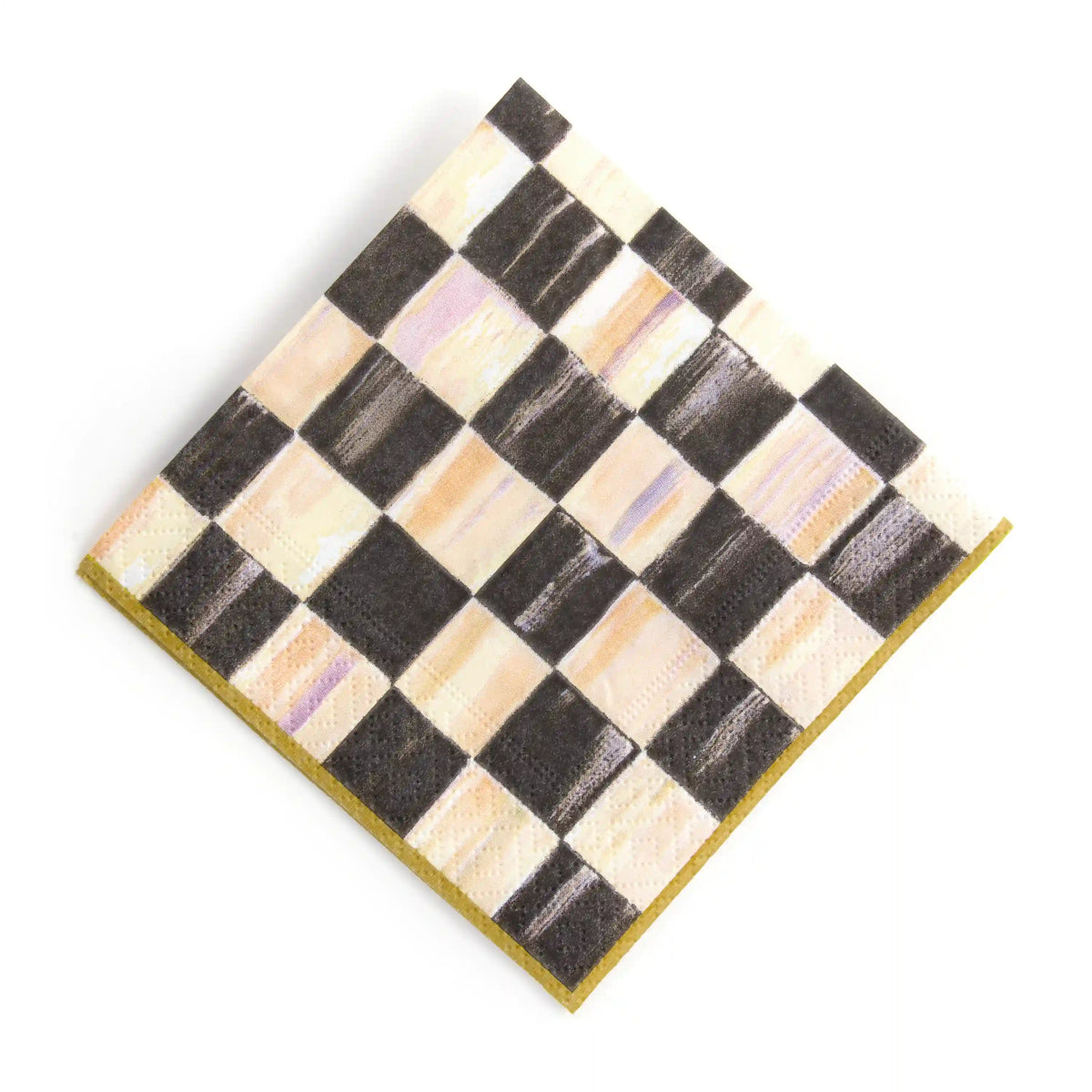 Emerald Check Cocktail Paper Napkins