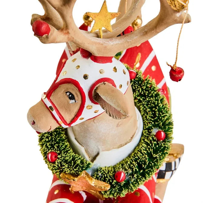 Patience Brewster Dash Away Sitting Prancer Reindeer Figure