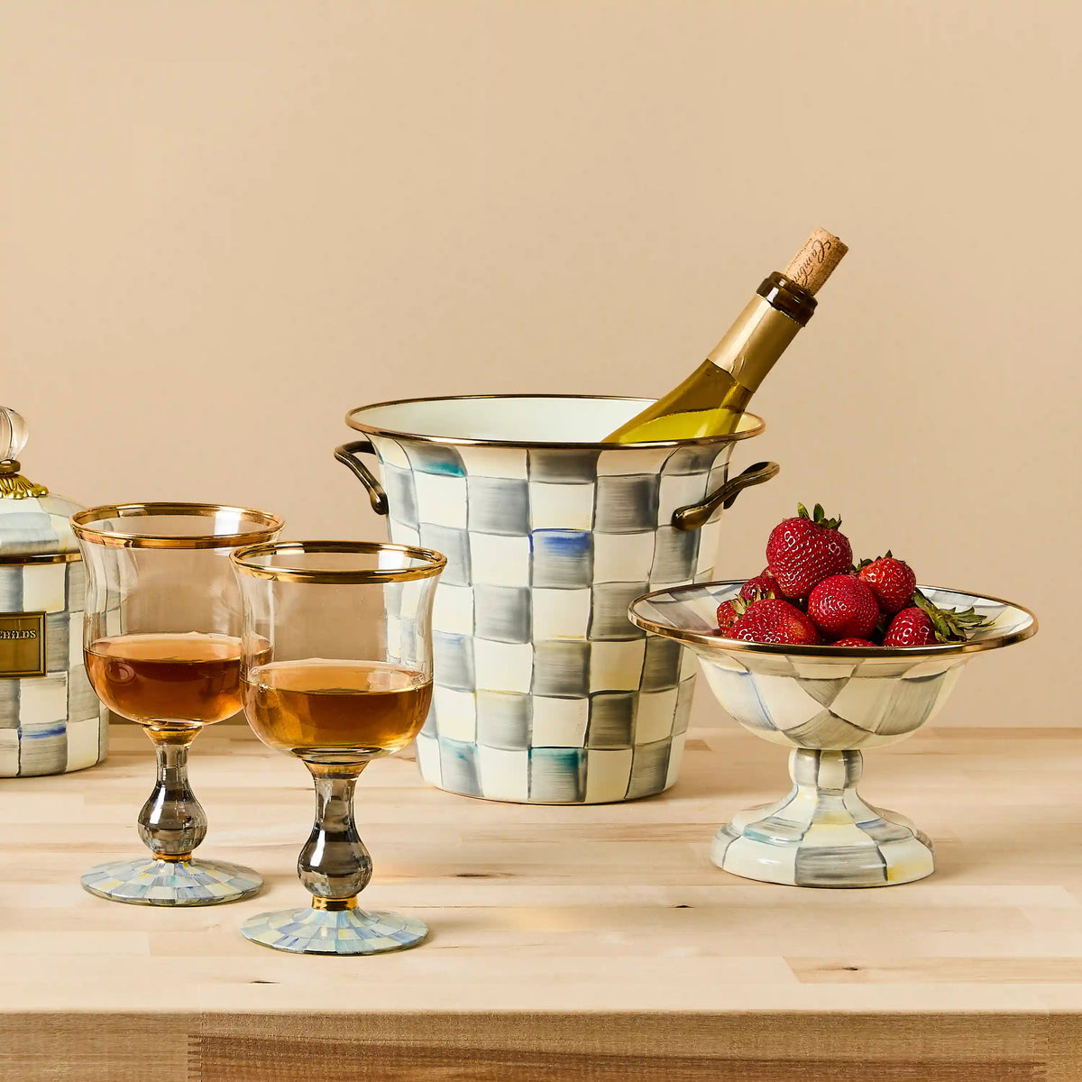 Violet Check Wine Cooler