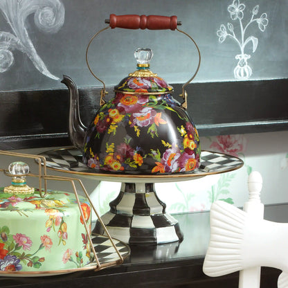 Emerald Check Small Pedestal Platter