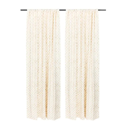 Mocha Check 84" Curtain Panel
