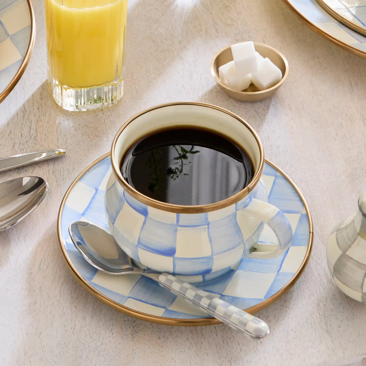 Sky Check Teacup