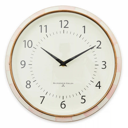 Violet Check School Wall Clock