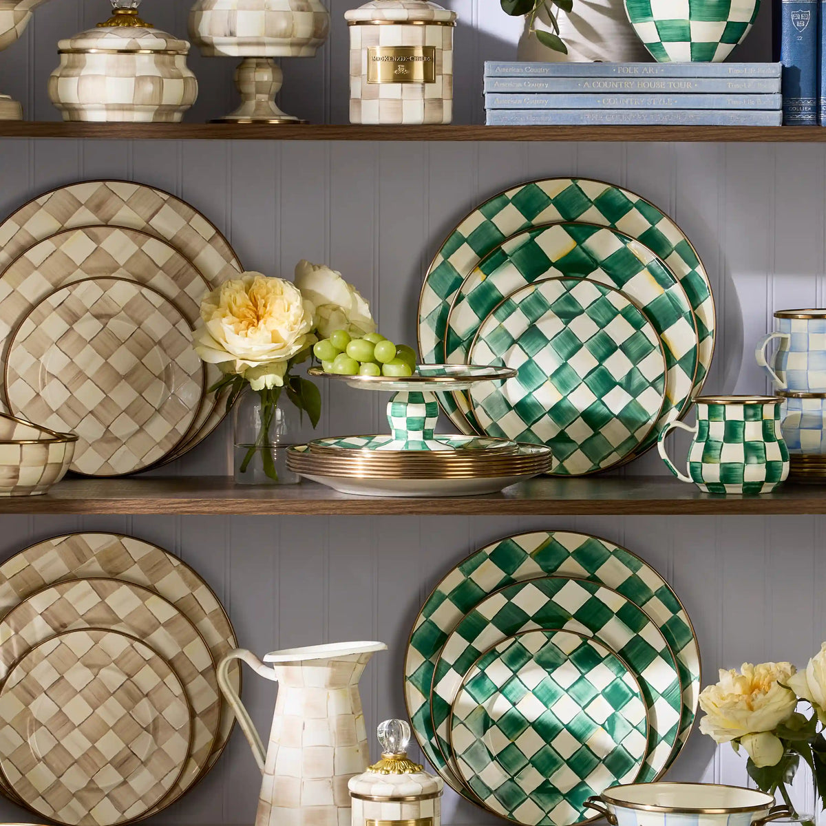 Violet Check Mini Pedestal Platter