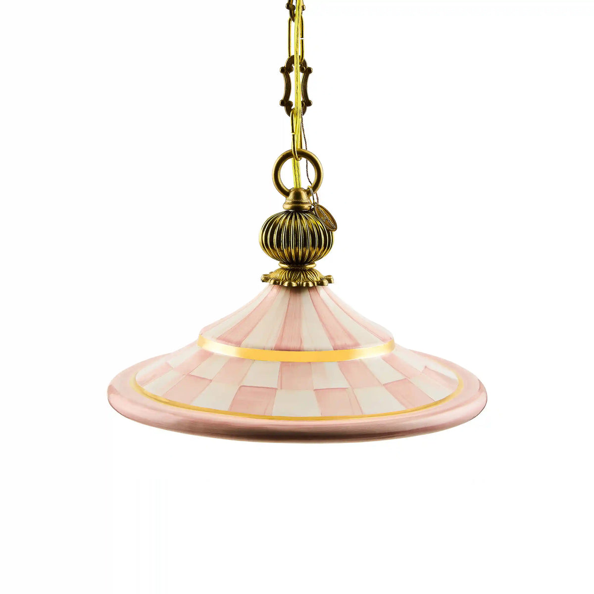 Rosy Check Flared Ceramic Pendant Lamp