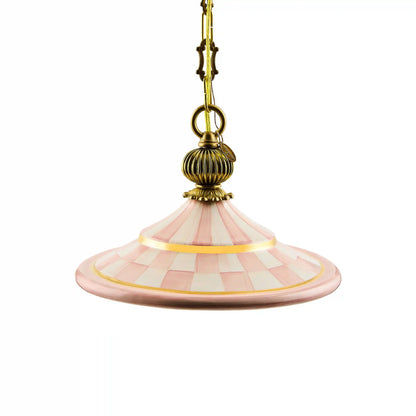 Rosy Check Flared Ceramic Pendant Lamp