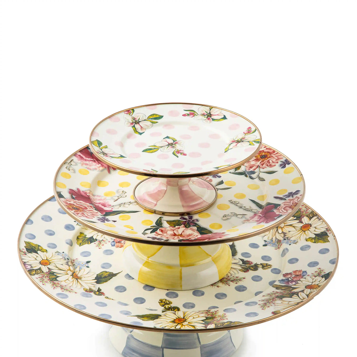 Wild Rose Brown Large Pedestal Platter