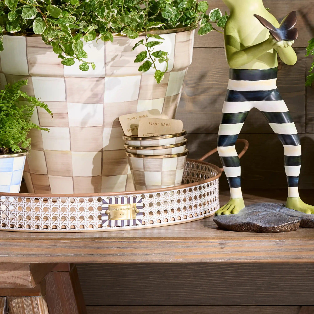 Courtly Check Herb Pots, Set of 3