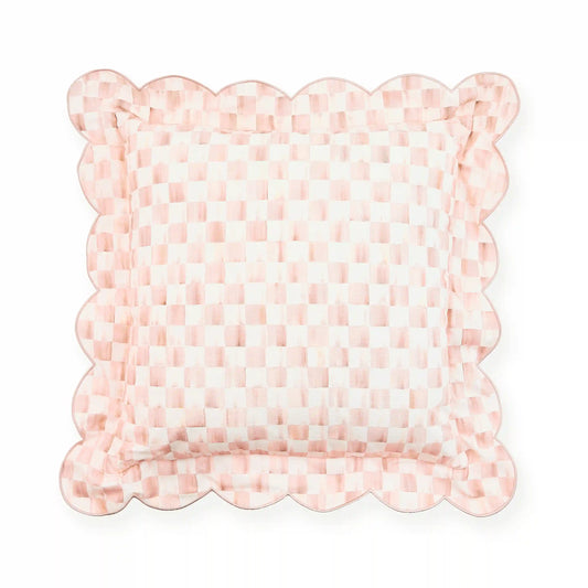 Rosy Check Reversible Scalloped Lumbar Throw Pillow