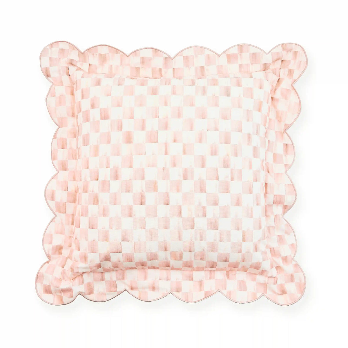 Courtly Check Reversible Scalloped Throw Pillow