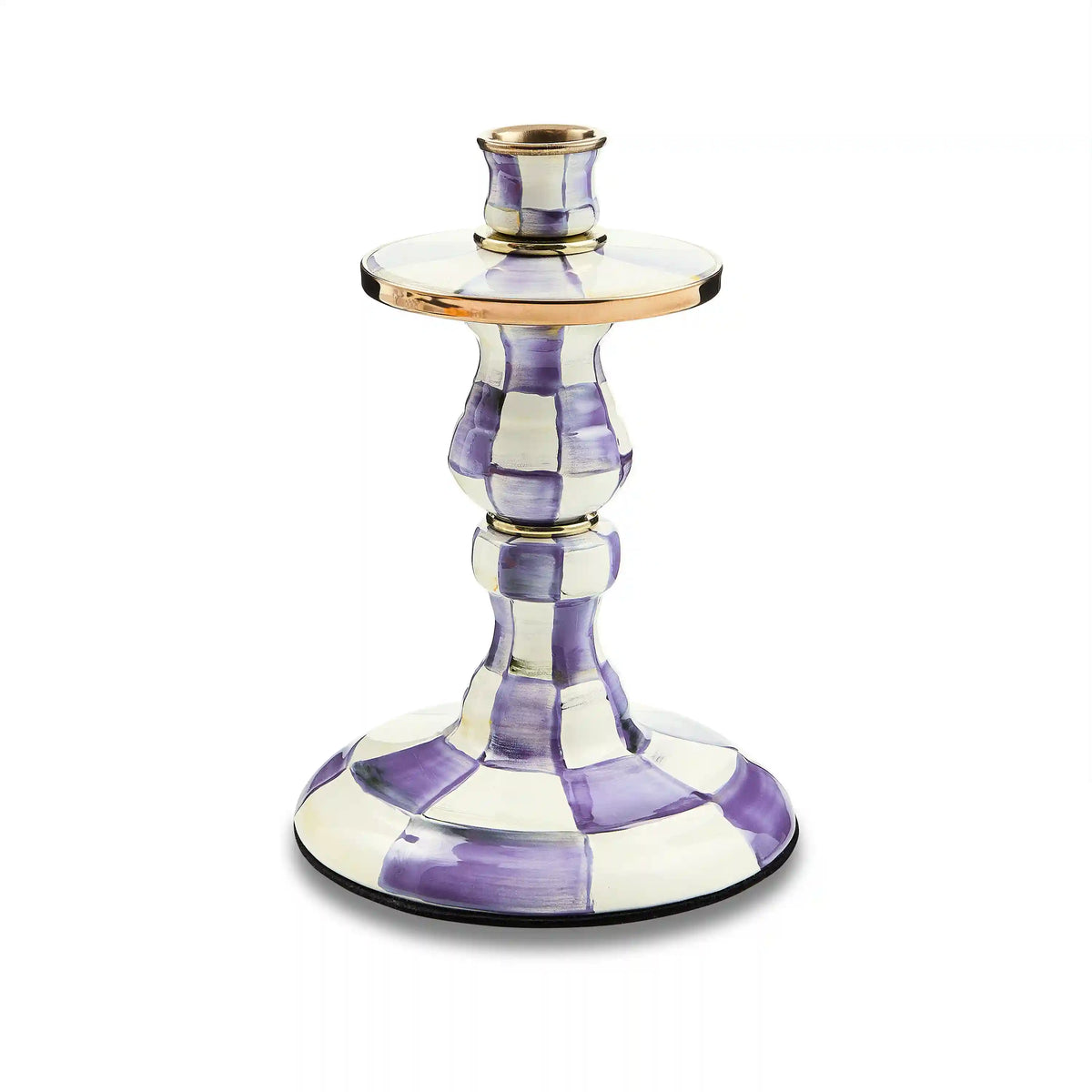 Emerald Check Large Candlestick