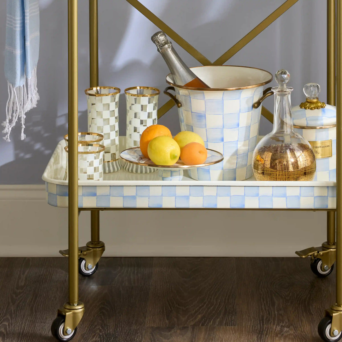 Sky Check Mini Pedestal Platter