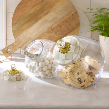 Cookie Jar with Sterling Check Lid