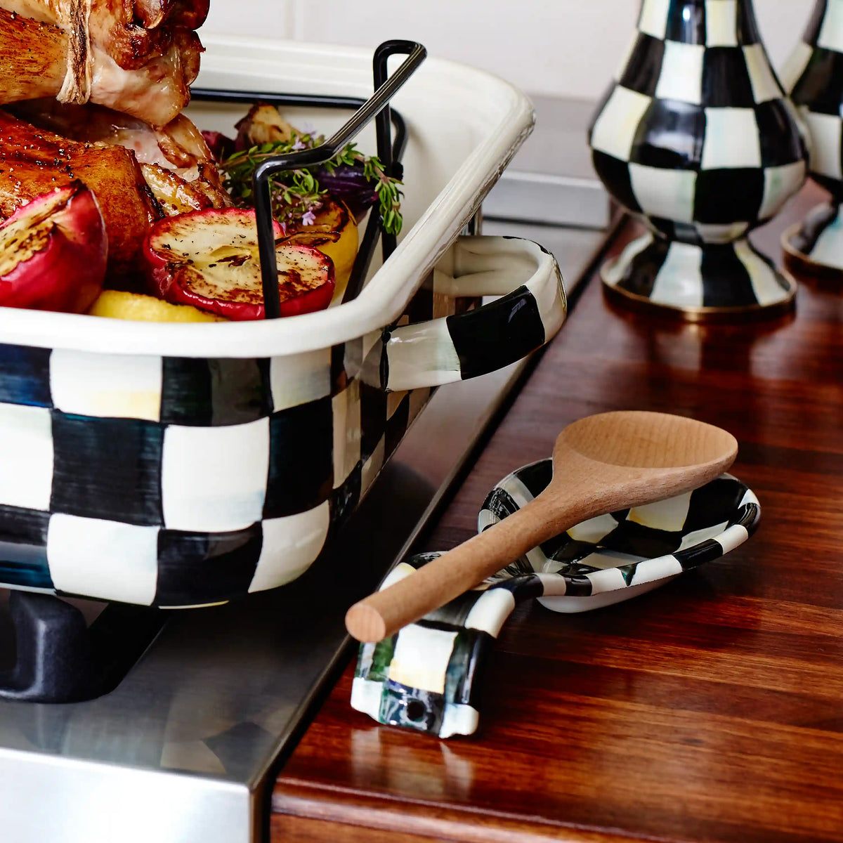 Emerald Check Spoon Rest