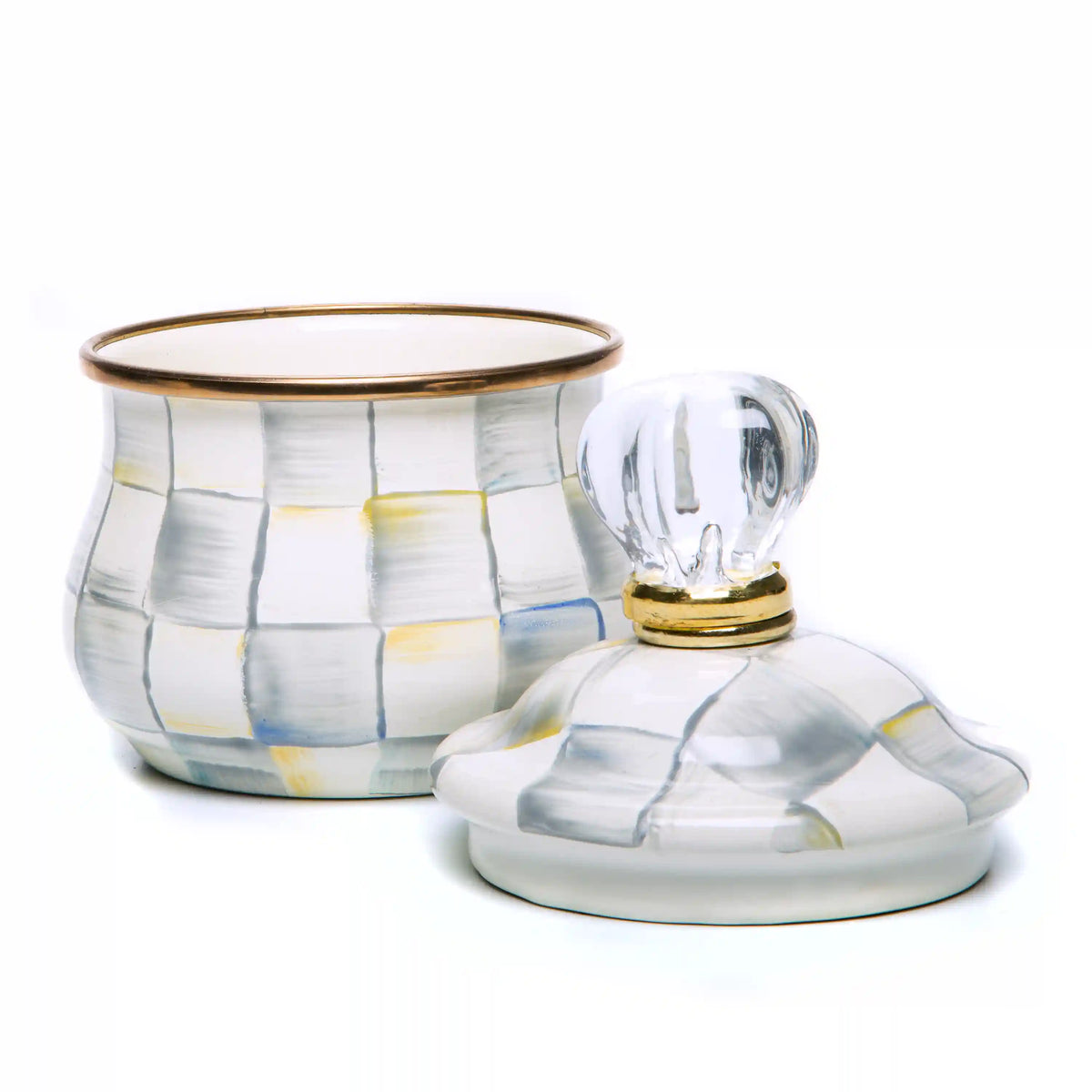 Mocha Check Lidded Sugar Bowl