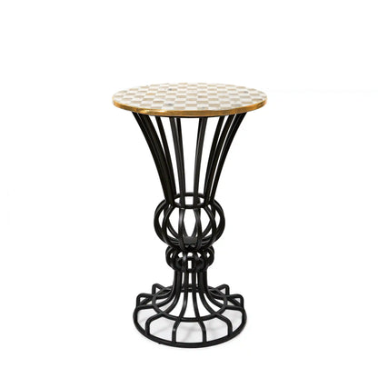 Courtly Check Pedestal Accent Table