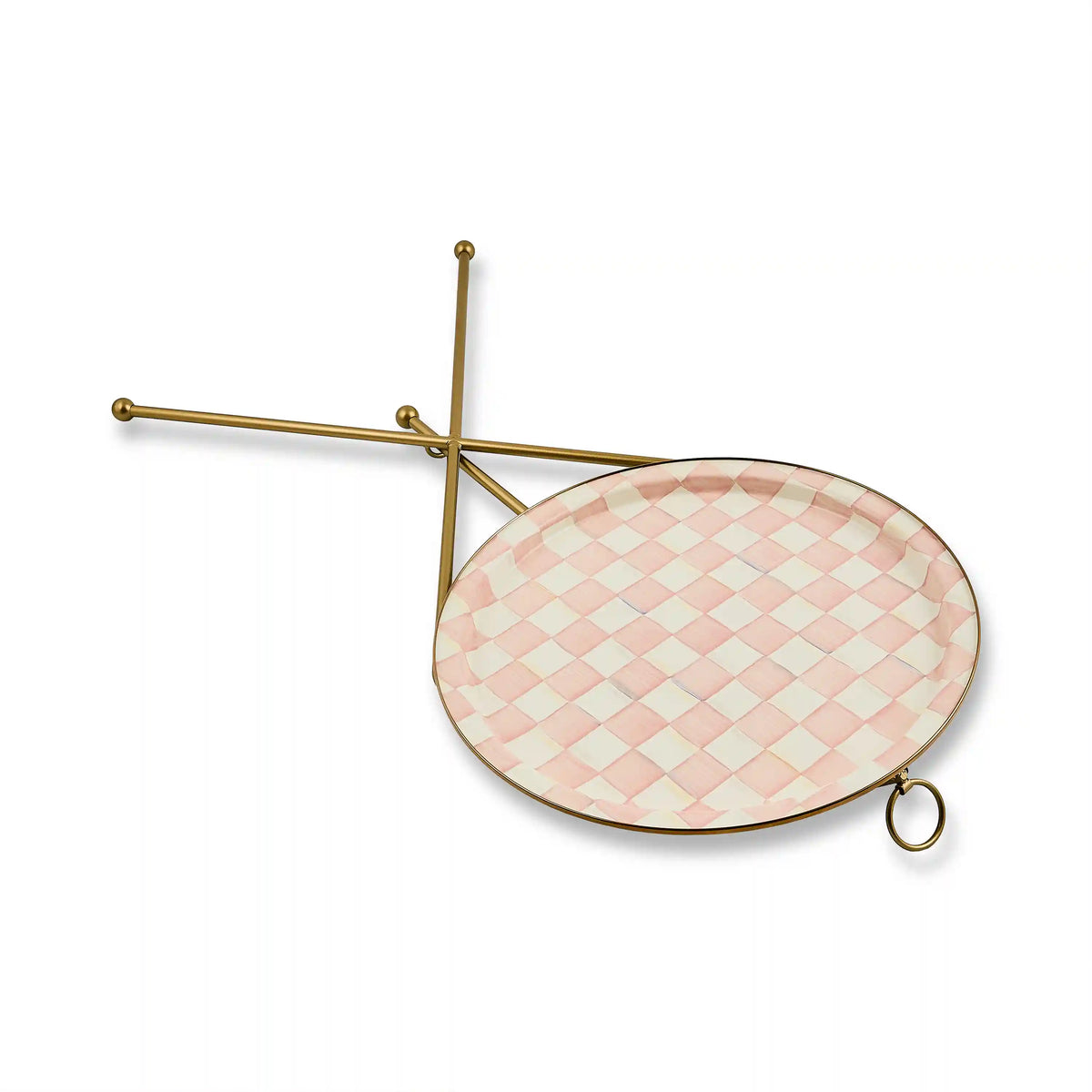 Sky Check Enamel Tilt Accent Table