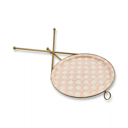 Sky Check Enamel Tilt Accent Table