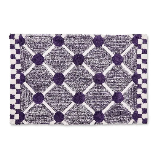 Violet Lattice & Dot Bath Rug