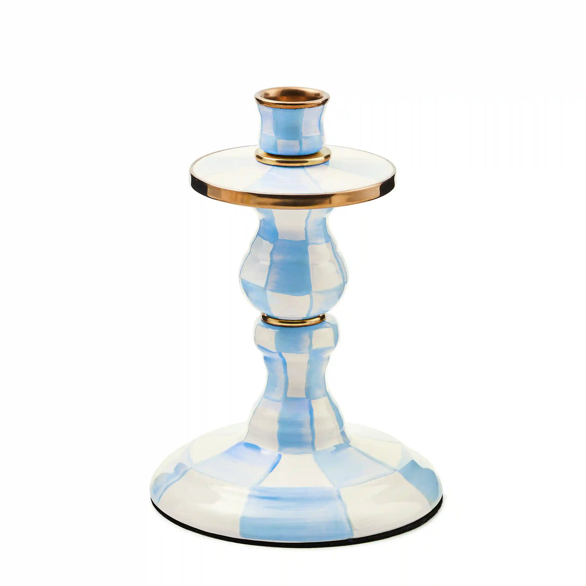 Emerald Check Large Candlestick