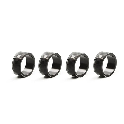 Black Check Napkin Rings, Set of 4