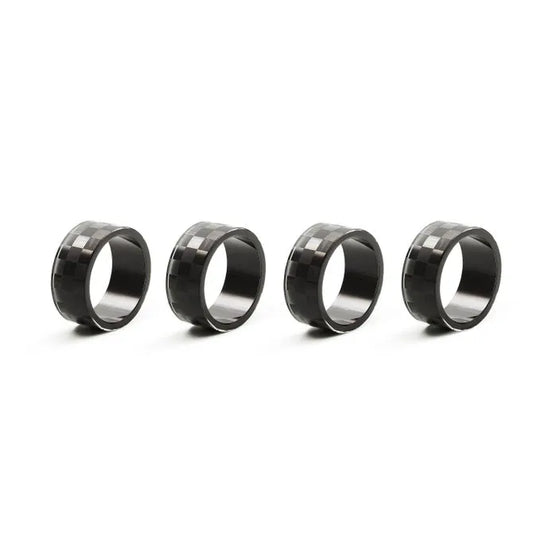 Black Check Napkin Rings, Set of 4