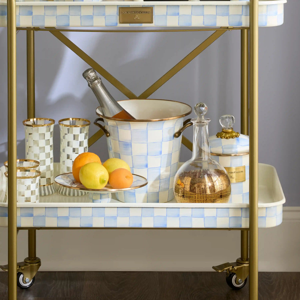 Violet Check Wine Cooler