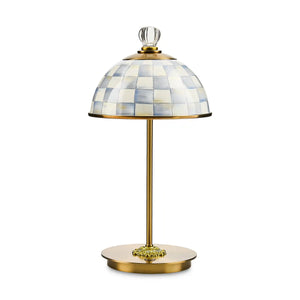 Courtly Check LED Rechargeable Dome Table Lamp