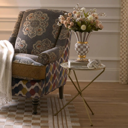 Courtly Check Enamel Tilt Accent Table