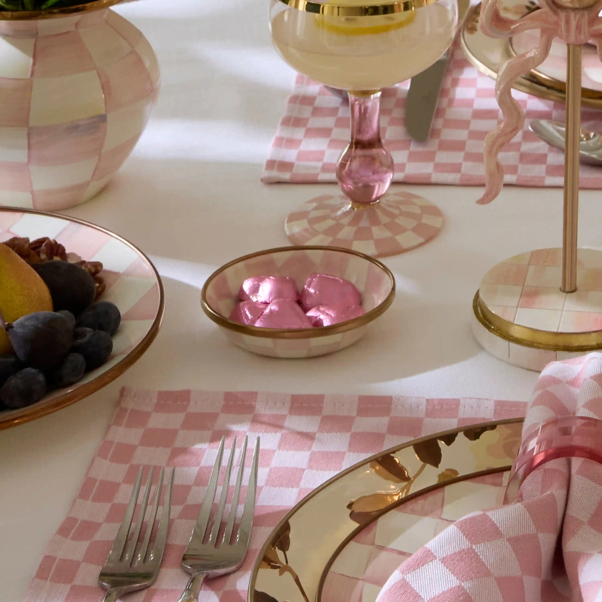 Violet Check Relish Dish