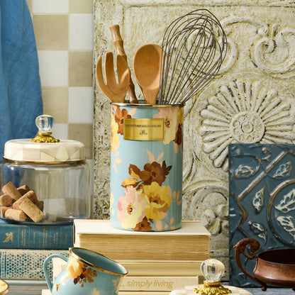 Wild Rose White Utensil Holder