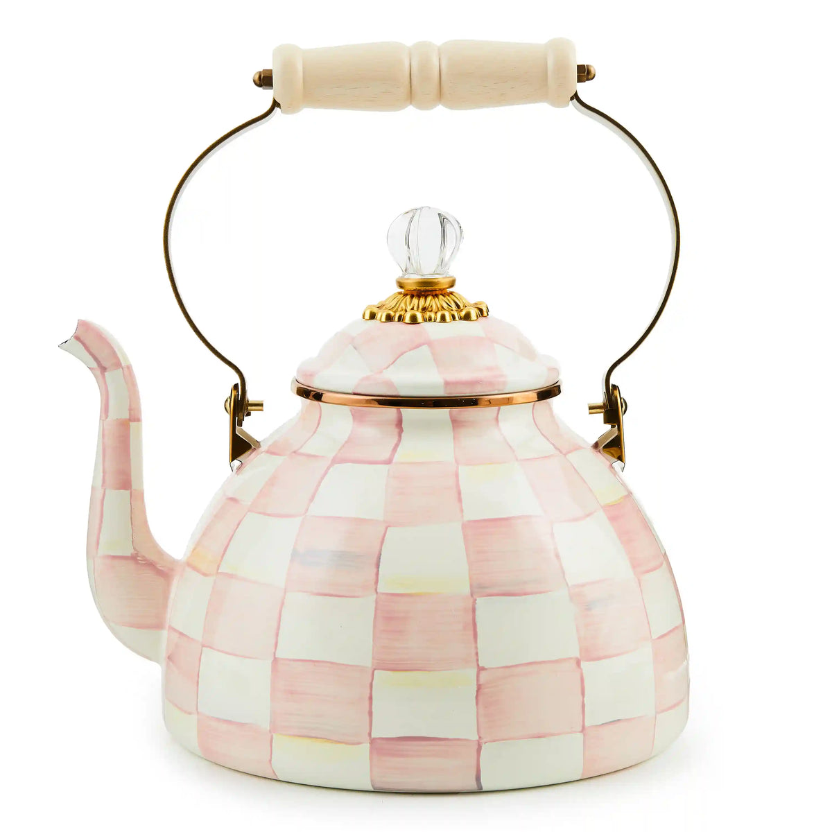 Mocha Check 3 Quart Tea Kettle