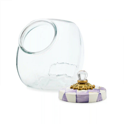 Cookie Jar with Mocha Check Lid