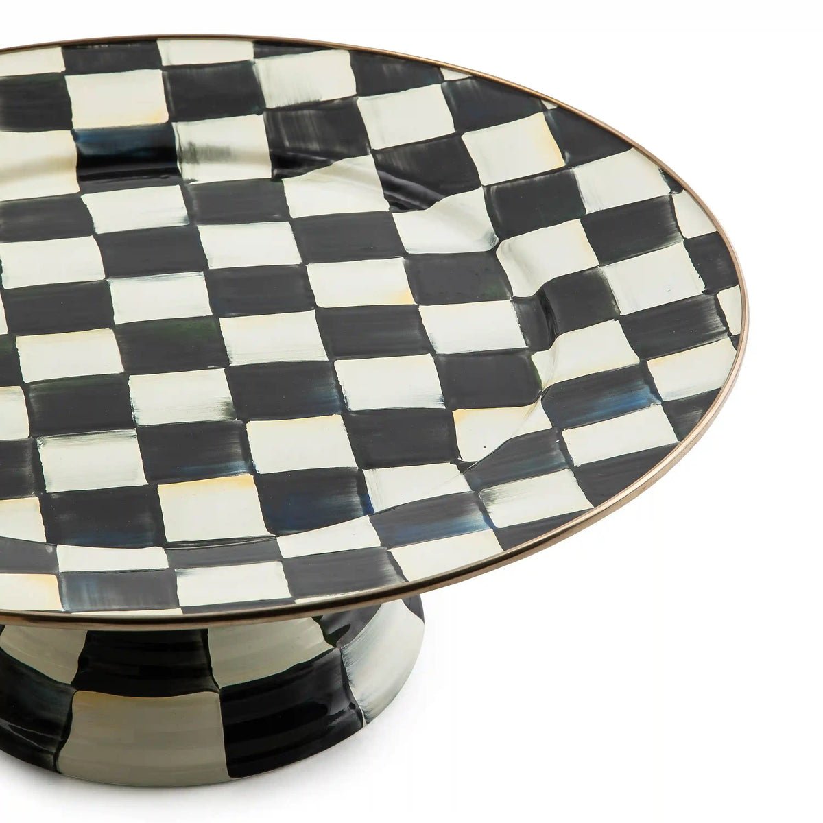 Violet Check Mini Pedestal Platter